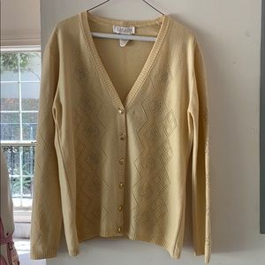 Women’s Yellow Escada Margaretha Ley Cardigan Size Medium MADE IN GERMANY🇩🇪💛